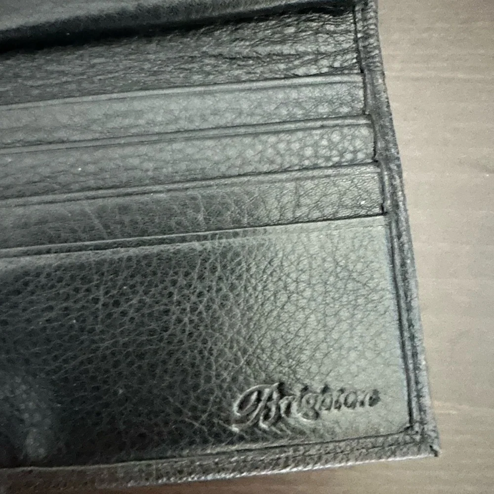Brighton Black Leather Croc Embossed Wallet Clutch Organizer Silver Hardware